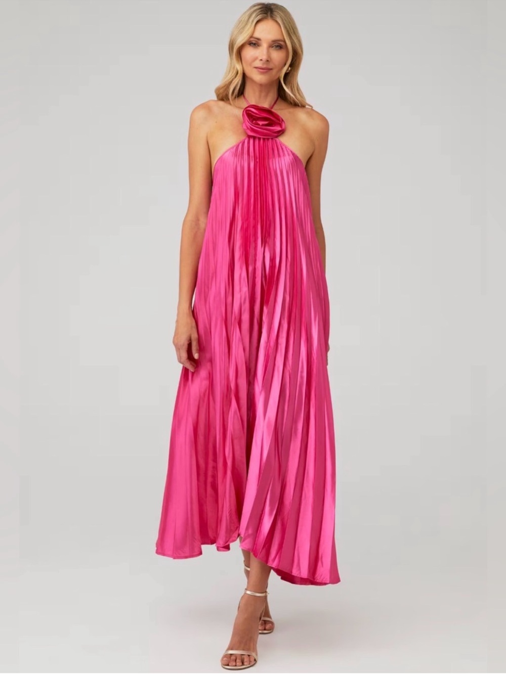 Anthropologie DELFI COLLECTIVE GISELE DRESS Size XS Pleated Flower Halter